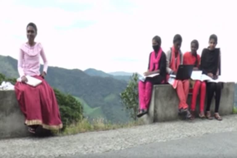 Girls walk 6 km from home in search of internet connectivity to attend online classes every day