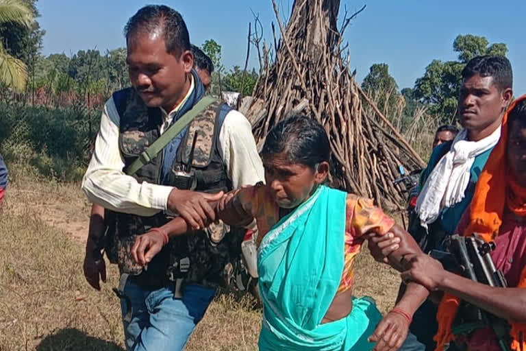 2 tribal woman injured by naxal spike hole