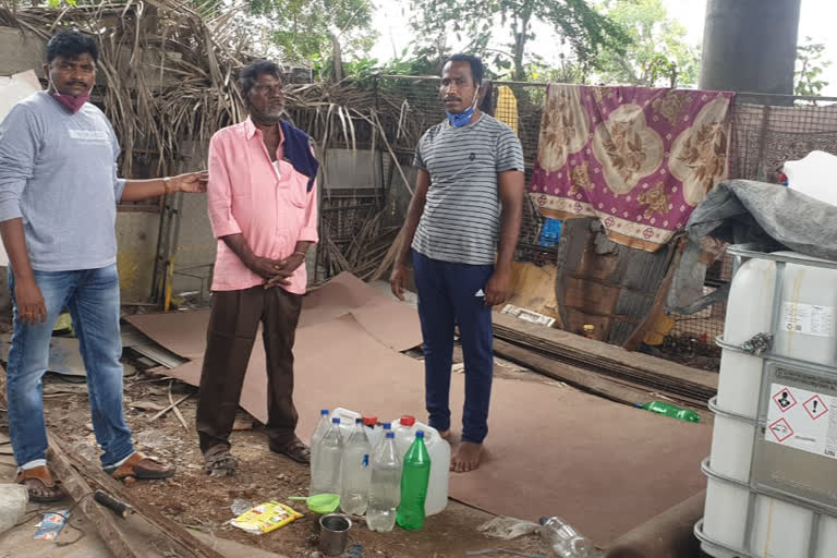 Seized 30 liters of Natsara in sarees chirala prakasham district