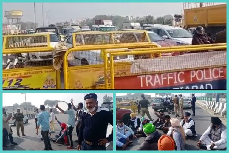 In Dasna, farmers created a ruckus on the Delhi Meerut Expressway, Jam on NH 9