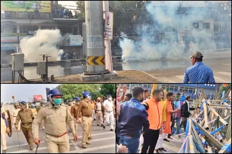 clash-between-police-and-bjp-yuva-morcha-rally-at-siliguri-in-west-bengal