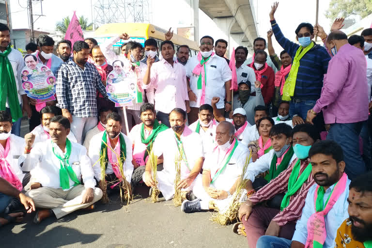 bharat bandh at lb nagar in hyderabad city