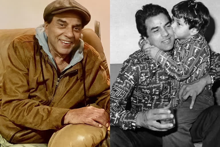 Bobby Deol digs out throwback picture with Dharmendra on his 85th birthday  ഷോലെ സ്റ്റാര്‍ ധര്‍മേന്ദ്രയ്‌ക്ക് പിറന്നാള്‍ ആശംസകളുമായി മകന്‍ ബോബി ഡിയോള്‍  ധര്‍മേന്ദ്രയ്‌ക്ക് പിറന്നാള്‍ ആശംസകളുമായി മകന്‍ ബോബി ഡിയോള്‍  ധര്‍മേന്ദ്ര ബോബി ഡിയോള്‍  ബോബി ഡിയോള്‍  Bobby Deol digs out throwback picture with Dharmendra  Dharmendra on his 85th birthday