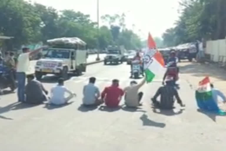 demonstration in support of farmers by nsui in ajmer rajasthan