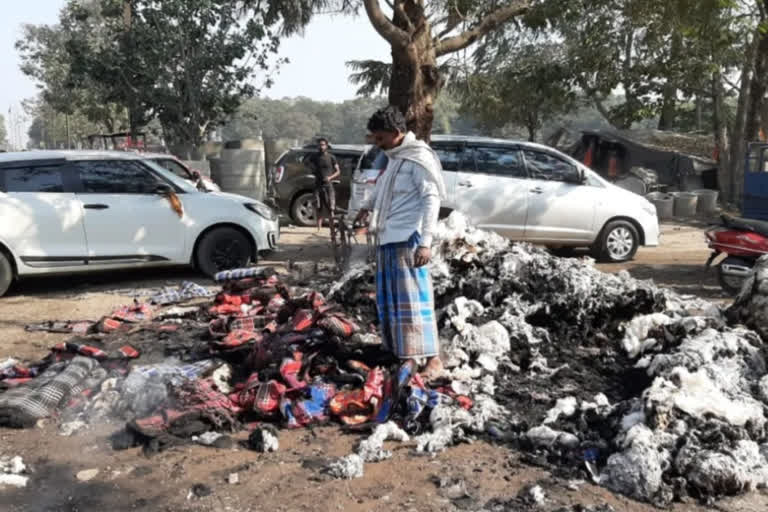 cotton shop caught fire in Jamshedpur