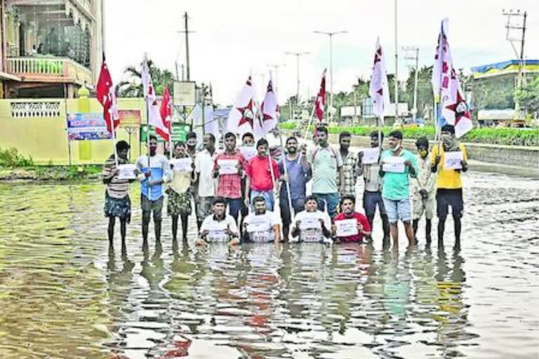 Dyfi Protest against Water On roads