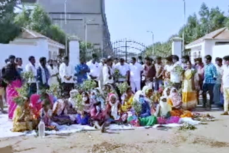 chinthalapalem people protest at anjani chettinadu cement factory