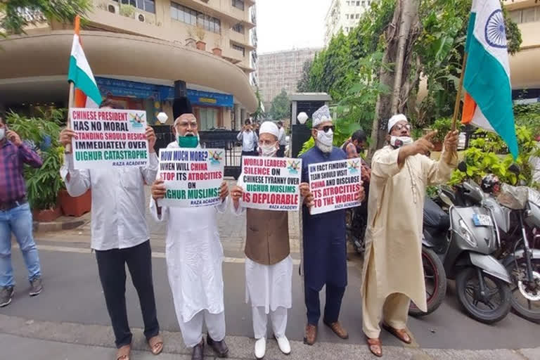 Members of Indian Muslim body takes out protest before Chinese consulate, arrested