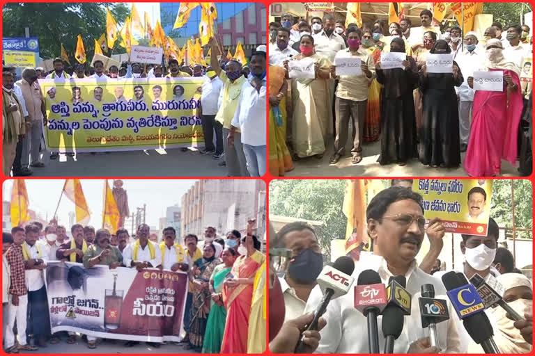 tdp followers protest for government raising taxes