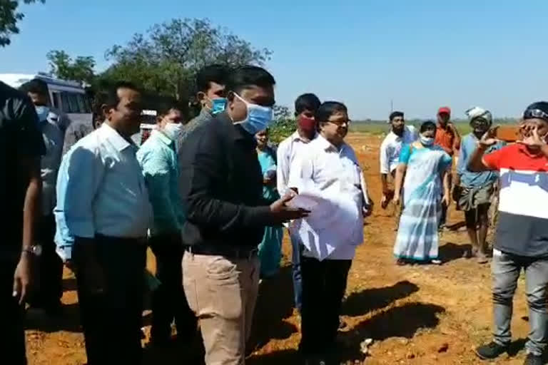 collector gandham chandrudu inspects house sites to be distributed