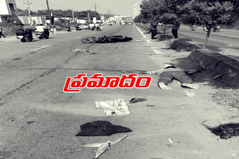 An unidentified vehicle hit and died a person on the spot at bhupalpally
