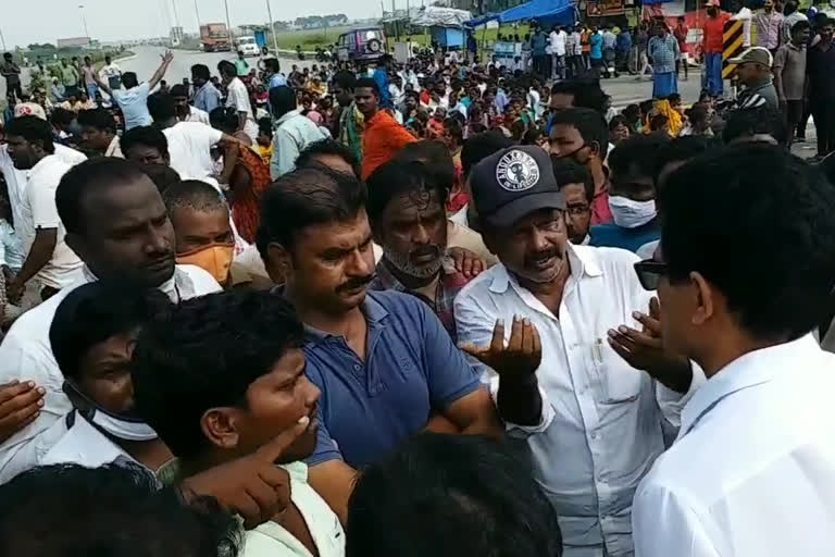 fishermen protest at chirala in prakasam district