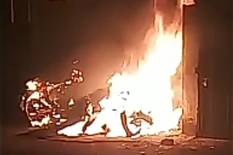 fire in bike