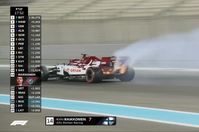 Nothing scary, says Raikkonen after car goes up in flames