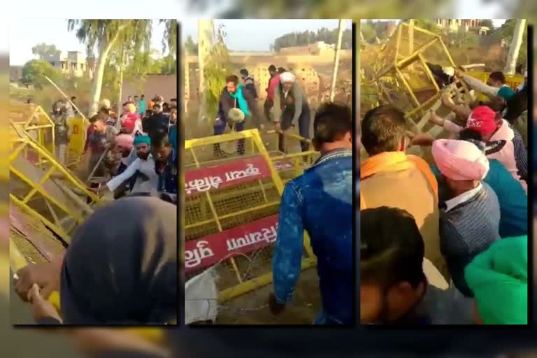 haryana police barricades removed farmers
