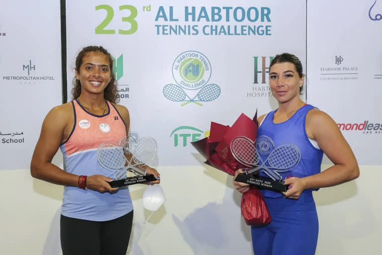 Ankita Raina, doubles title, AL Habtoor Tennis Challenge, Dubai