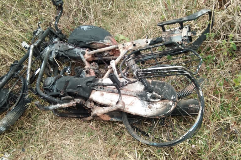 Criminals theft bikes and burn them in Lohardaga