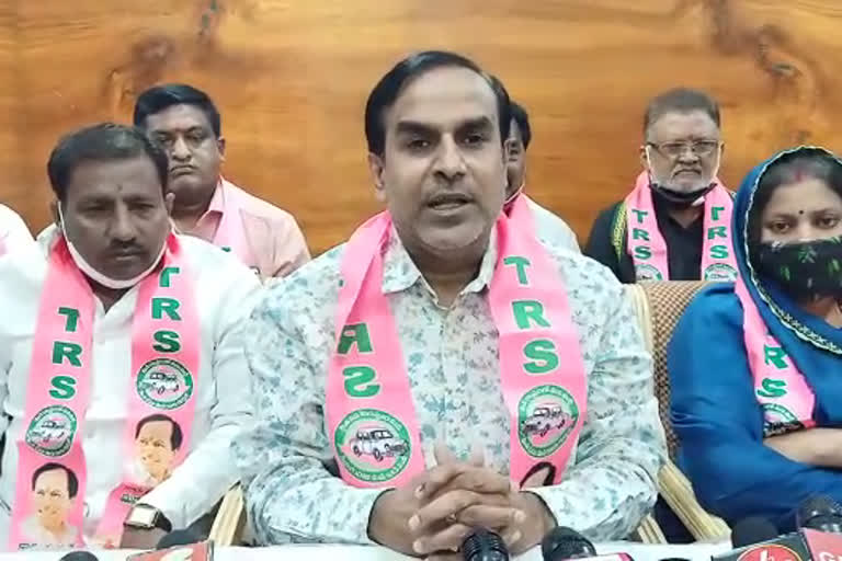 trs candidates meeting on failure of ghmc elections at gosha mahal in hyderabad