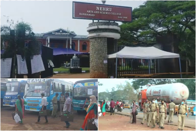 Polling centre  കാസർകോട് പോളിങ് ബൂത്തുകൾ സജ്ജമായി  പോളിങ് ബൂത്തുകൾ സജ്ജമായി  കാസർകോട് പോളിങ് ബൂത്തുകൾ  ജനാധിപത്യത്തിന്‍റെ വിധിയെഴുത്ത്  പോളിങ് സാമഗ്രികൾ വിതരണം ചെയ്‌തു  Kasargod local body election  kasargod polling booth  kasargod polling booths are ready