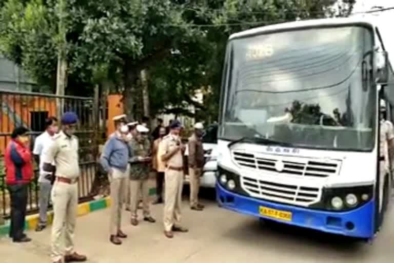 KSRTC bus service restarts in Bangalore