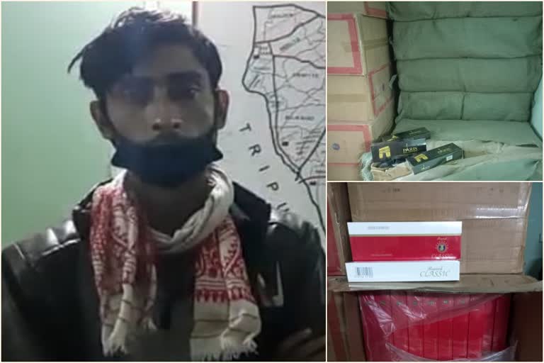 Burmese cigarettes  Burmese cigarettes seized  cigarettes seized in assam  സിഗരറ്റുകൾ പിടികൂടി  ബർമീസ് സിഗരറ്റുകൾ പിടികൂടി  അസം സിഗരറ്റ് പിടികൂടി