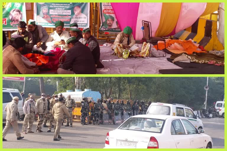 Noida: Farmers sit on Chilla border for 14th day, heavy police force deployed