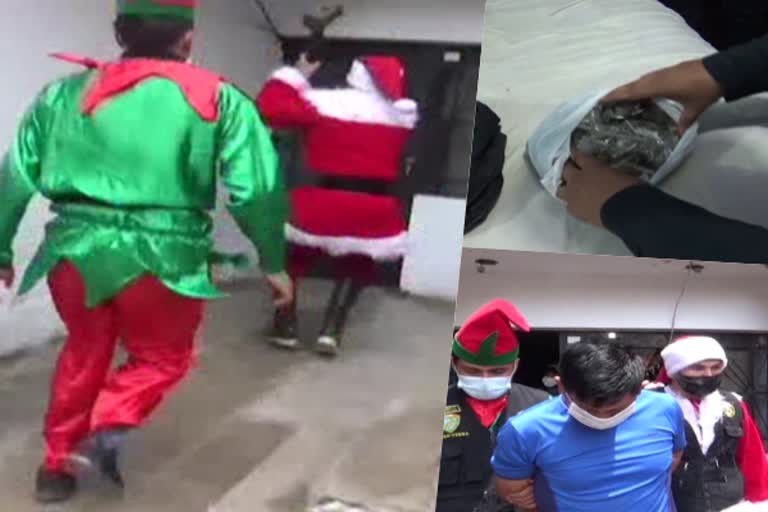 Police dressed as Santa and elf seize drugs in Peru