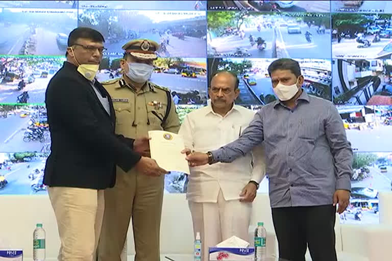 home minister mahamood ali inaugurated cc cameras in  hyderabad