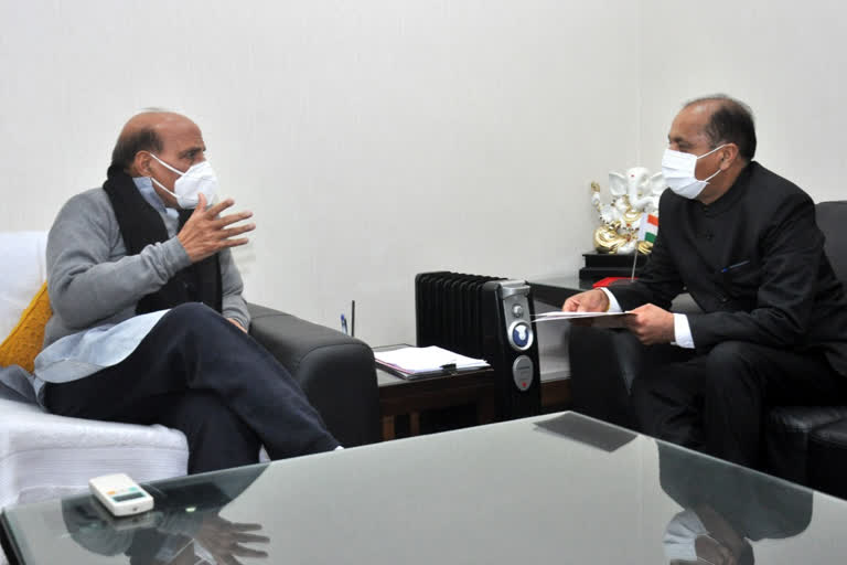 imachal Pradesh Chief Minister Jairam Thakur and Union Defence Minister Rajnath Singh