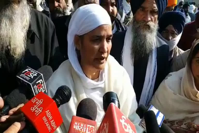 Bibi Jagir Kaur arrives to attend funeral of Sant Ram Singh in karnal