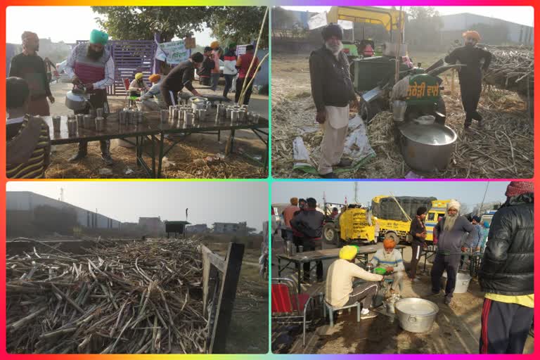 sugarcane juice langer on the singhu border