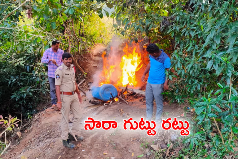 Police raided Natsara base in Visakhapatnam district Devarapalli Mandal