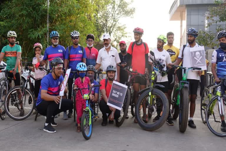 Cycle Jatha in Mangalore for Drugs Awareness