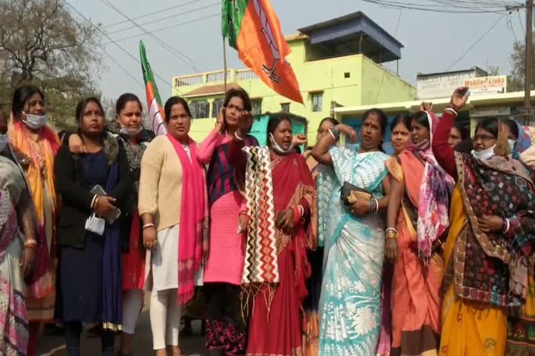 BJP mahila morcha burnt effigy of CM