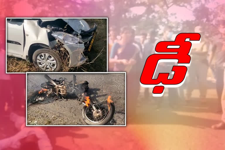 స్విఫ్ట్ కారు, ద్విచక్రవాహనం ఢీ... ఒకరు మృతి