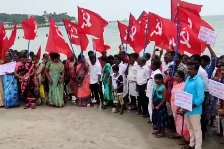 cpm protest to open rameswarm theertham