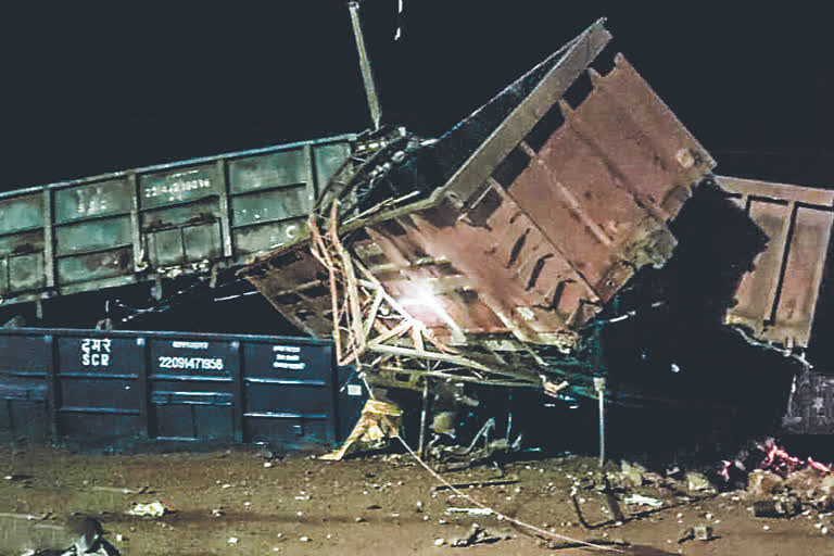 goods train derailed at Ballabhgarh railway yard