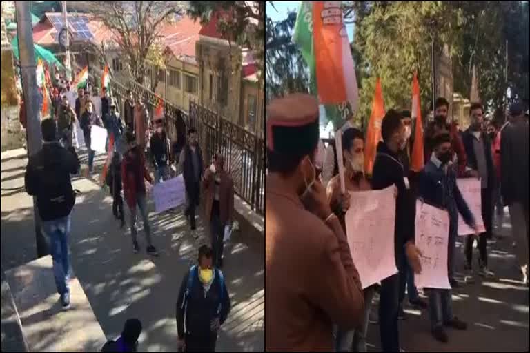 Youth Congress protest in Shimla