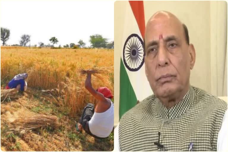 minister rajnath singh greets farmers on farmers day