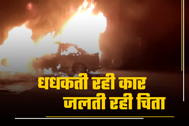 5 persons burnt alive at agra yamuna express way