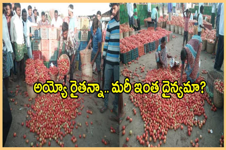 tamato Prices down in Pattikonda market