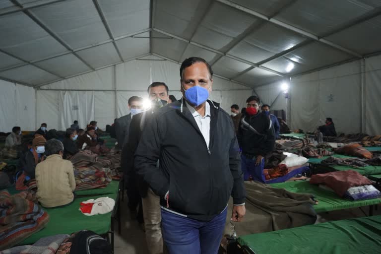 Satyendar  Jain  inspected the night shelters