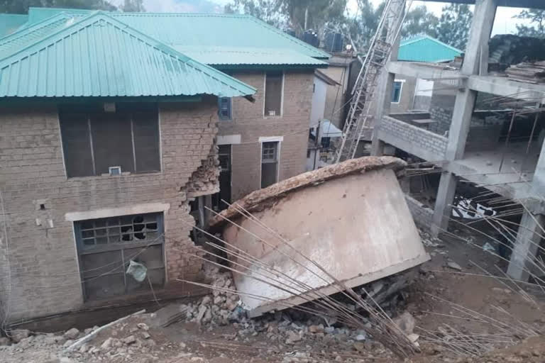 water tank falls on sarkaghat civil hospital