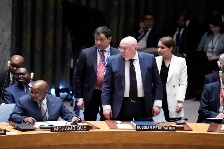 Participants in the Security Council meeting rose twice for moment of silence at United Nations headquarters on Russia's insistence after Ukraine's moment of silence was observed.