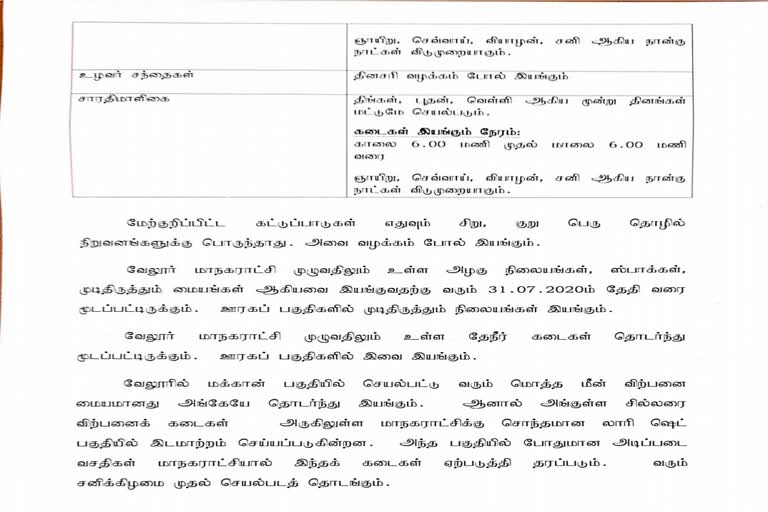 Corona curfew: Collector's report on obstacles and sites in Vellore!