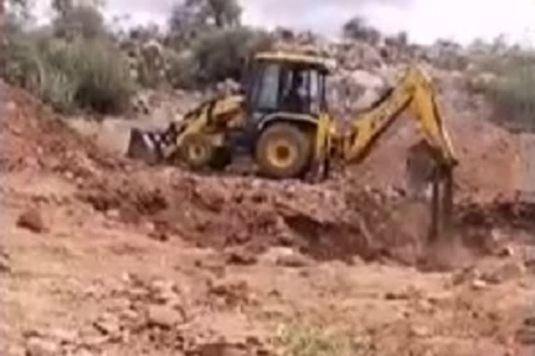 JCB usage in NAREGA works at bhukkaraya samudhram