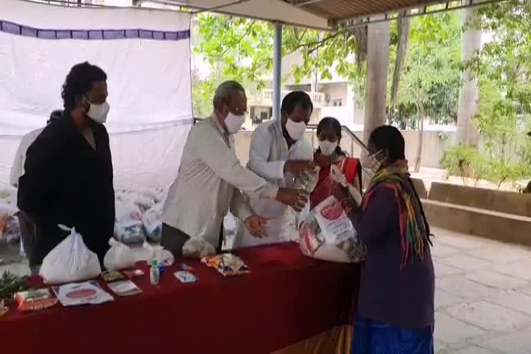 Vasavi nagara welfare distribute essentials in Hyderabad 