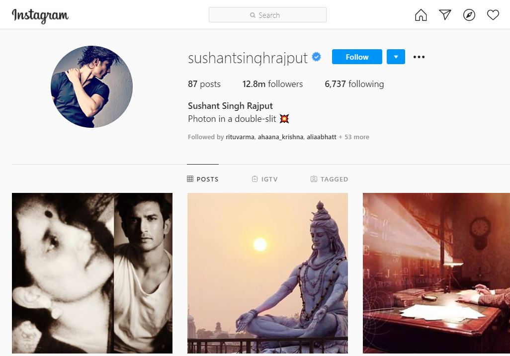 Sushant Singh Rajput's Instgaram account memorialized