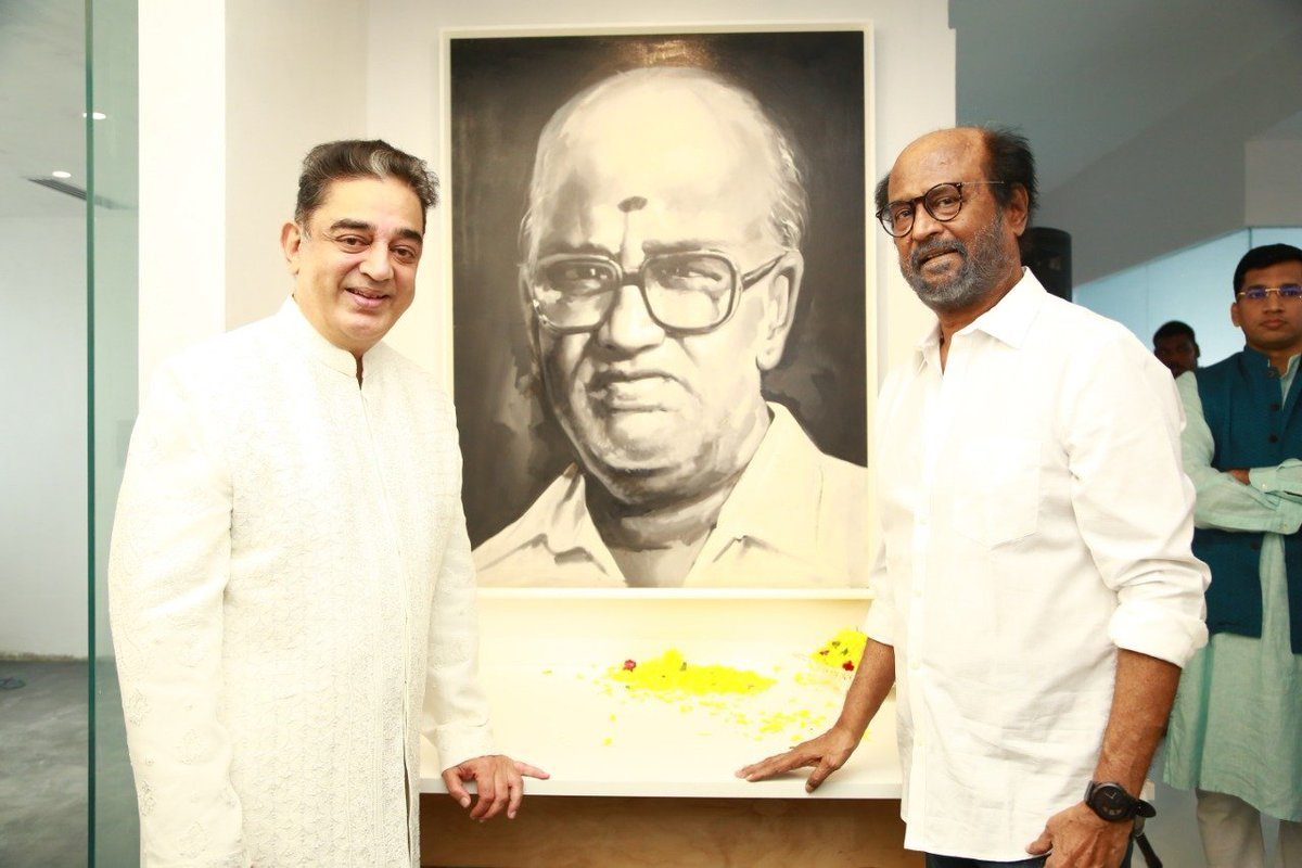 Rajini, Kamal unveil statue of Tamil cinema doyen Balachander