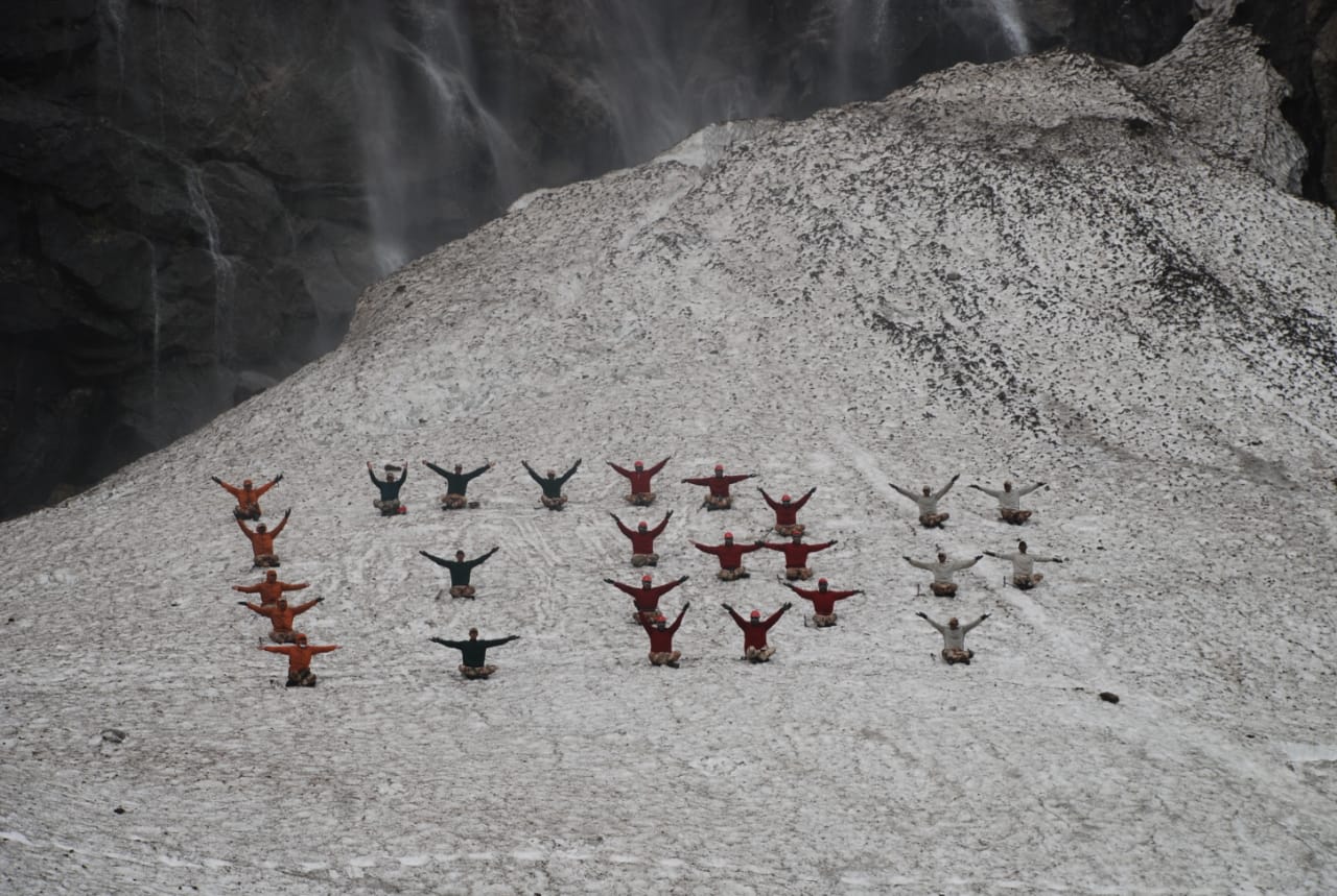 ITBP personnel practise Yoga in sub-zero temperature in Ladakh